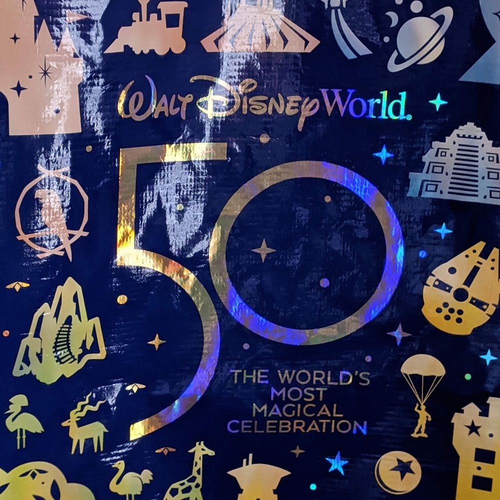🆕 WDW Walt Disney World 50th Anniversary Large Mickey Mouse Reusable Tote Bag - Picture 9 of 9